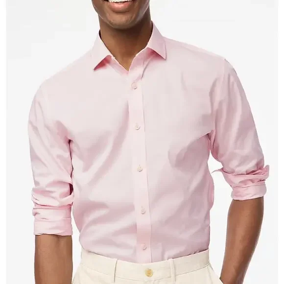 NWT J.Crew Slim Performance Dress Shirt In Fresh Peony Eoe Pink Size XXL - Picture 1 of 6